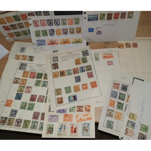 327 - CHINA -a collection of stamps on leaves
