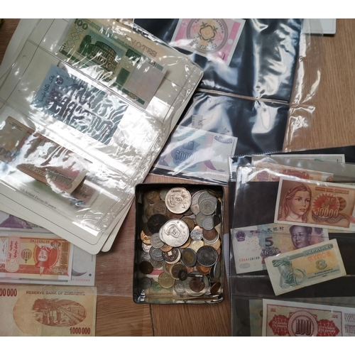 374 - A selection of coins and bank notes