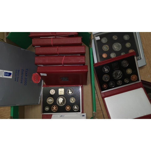 388 - GB a selection of proof year sets 1997-199, 2001, 2003-2005 in uniform cases and 2000 & 2002