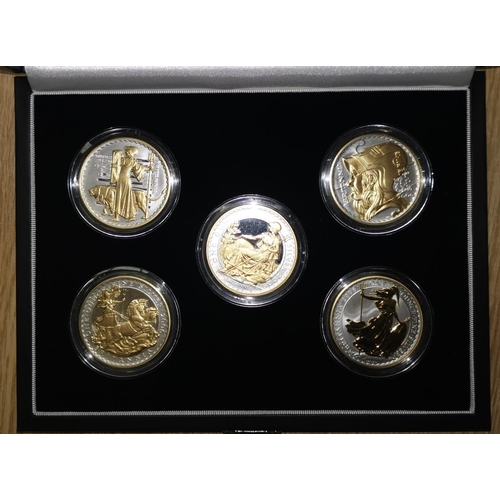 398 - GB: 2006 Britannia Golden Silhouette Collection, 5 coins boxed