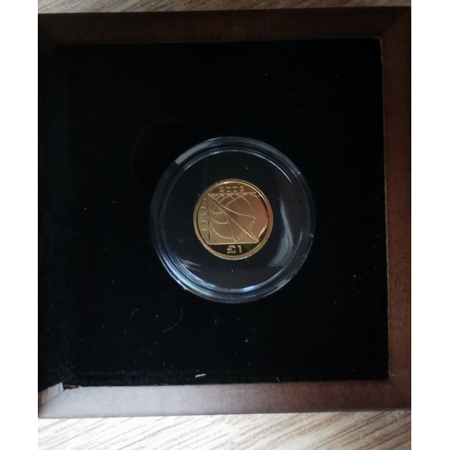 402 - The Alderney 2008 CONCORDE £1 gold proof coin in presentation box with certificate