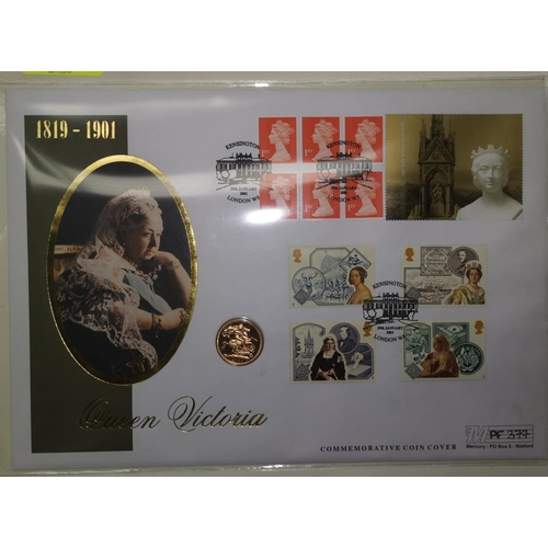 405 - GB: The Queen Victoria Commemorative coin cover with 2001 gold proof sovereign (ltd edition of 500)