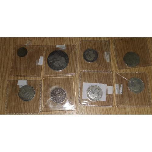 420 - Coins 1696 - 2/6, 1875 1/-, 1879 - 1880, 1881 - 83 - 1886, 1890 3D