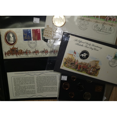446 - GB silver medal cover's 1978, coronation 1977, cricket 1979 racing