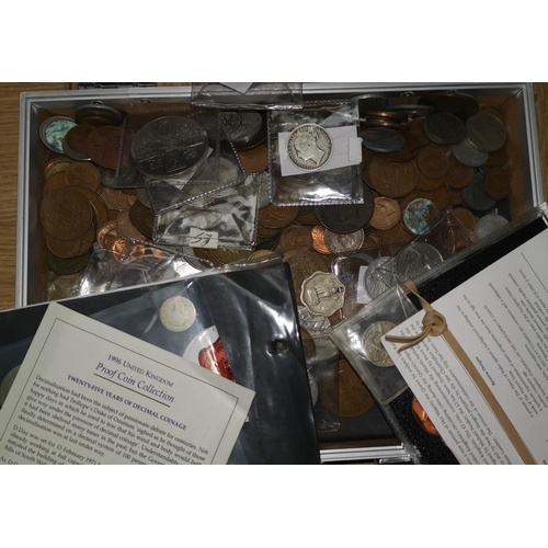 448 - Small case of coins including world and others
