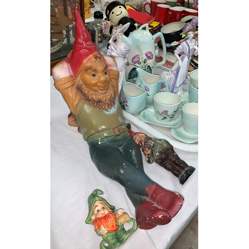 118 - An unusual Sylvac pottery gnome in reclining position