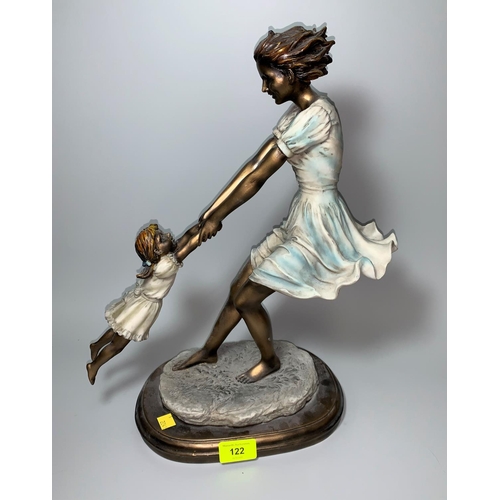 122 - A Bronzed resin figure of Mother & Daughter on similar bronzed base ht 42cm by Crosa

NO BIDS ON THI... 