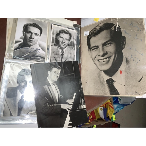 665 - Johnnie Ray - a selection of signed and unsigned head shots of 20th century actors/stars etc