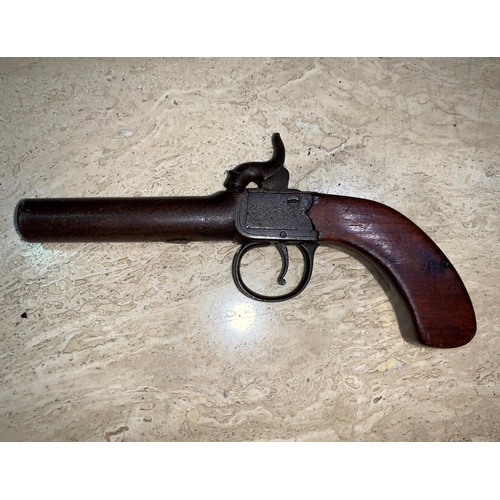 529 - A 19th century percussion cap pocket pistol