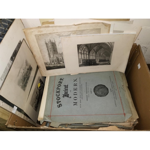503 - A large selection of 19th century engraved plates, Stockport Ancient & Modern in parts
