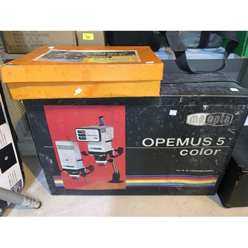 751 - A cased Meopta Opemus 5 enlarger and a vintage boxed Johnson 'Print your own snaps'
No bid Sold with... 