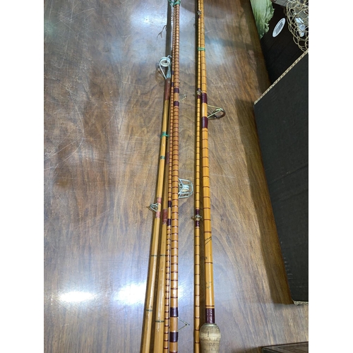 804 - Two James & Son Avon Mk IV two piece split cane fishing rods