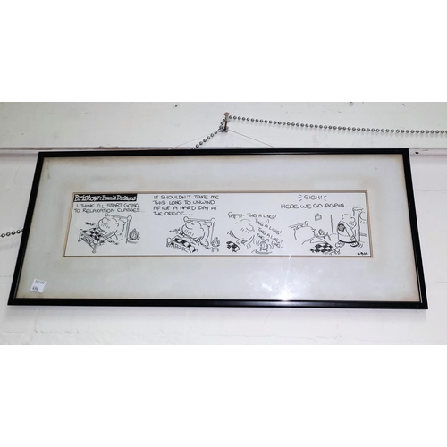 494 - FRANK DICKENS: pen and ink, a pair of BRISTOW cartoon strips 