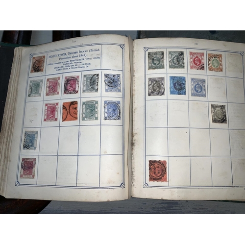 359 - Two vintage stamp albums and a collection of leaves