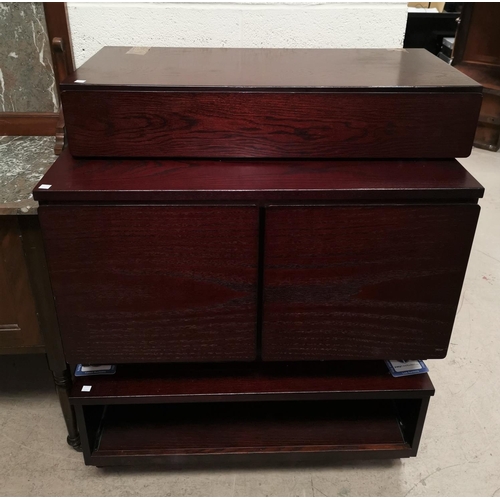 637 - Four pieces of 1960's dark stained as rosewood floating wall units