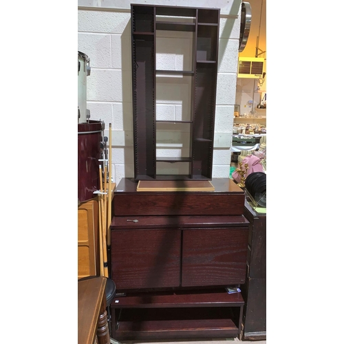 637 - Four pieces of 1960's dark stained as rosewood floating wall units