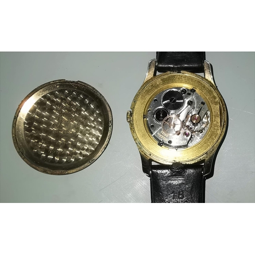 390 - A 1950's Rolex Precision watch with 9 carat gold Denison case, with presentation inscription to the ... 
