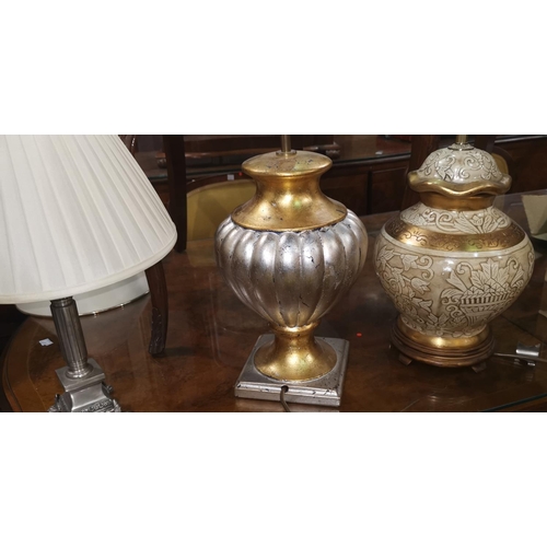 526 - Four reproduction table lamps, gilt, silver, etc.
