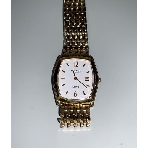 100 - A Rotary Elite wristwatch on gilt link bracelet