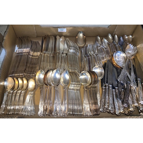 137 - An EPNS Kings Pattern comprehensive canteen of cutlery