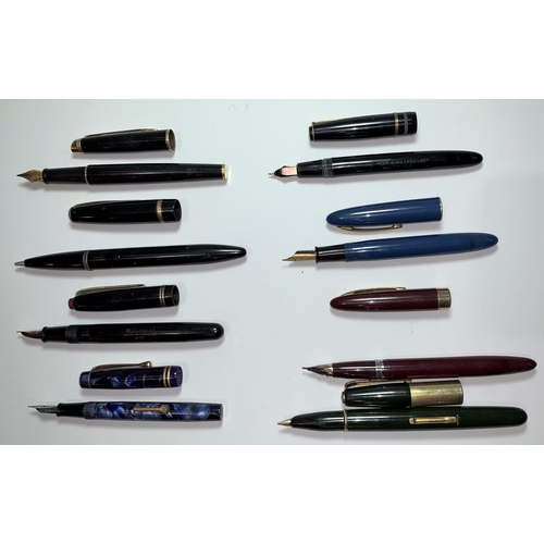 97 - Three Waterman fountain pens; 2 Schaeffer fountain pens; 3 other pens