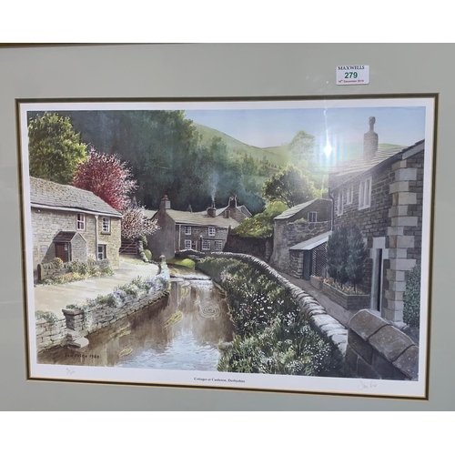 279 - Ian Price:  Derbyshire Canal, signed limited edition print; other pictures and prints; QEII Silver W... 