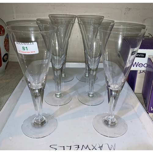 81 - A set of 6 conical wine glasses by Dartington