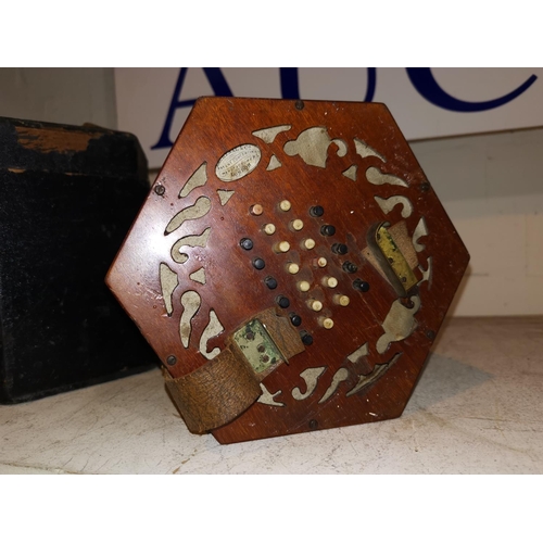 212 - A Lachenal 48 button concertina, serial no. 49023, original box