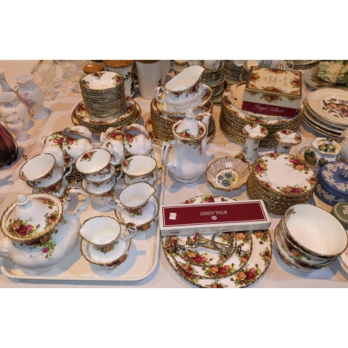 48 - A selection of Royal Albert Old Country Roses dinner and teaware, 90 pieces approx