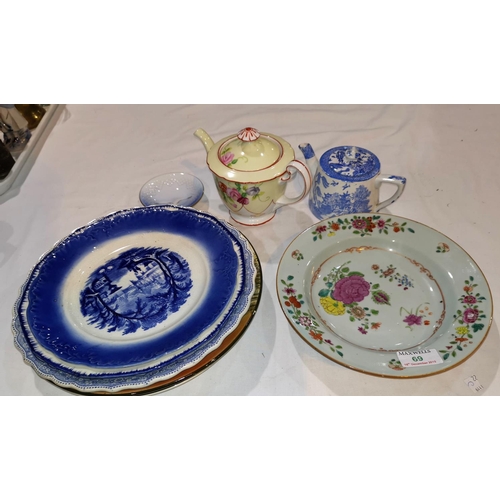 69 - A Chinese floral dish; a selection of Royal Doulton; etc.