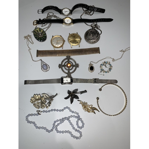115 - An Ava watch and a quantity of costume jewellery