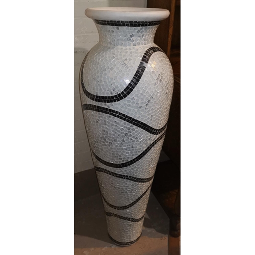 450 - A large modern vase in mirror tile mosaic, height 120 cm