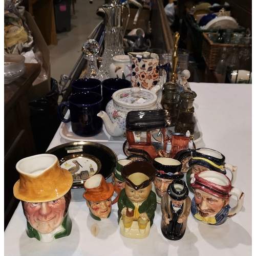 67 - A Royal Doulton miniature toby jug of Winston Churchill; other toby jugs; decorative china