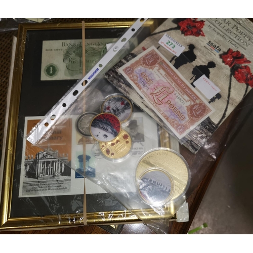 273 - Churchill coins and medallions; etc.
