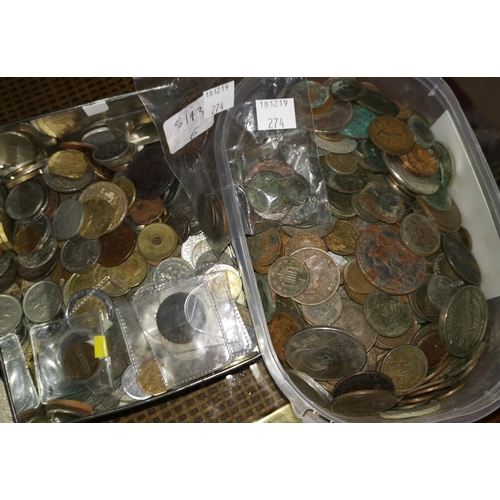 274 - Four kilos of metal detector finds; foreign coins