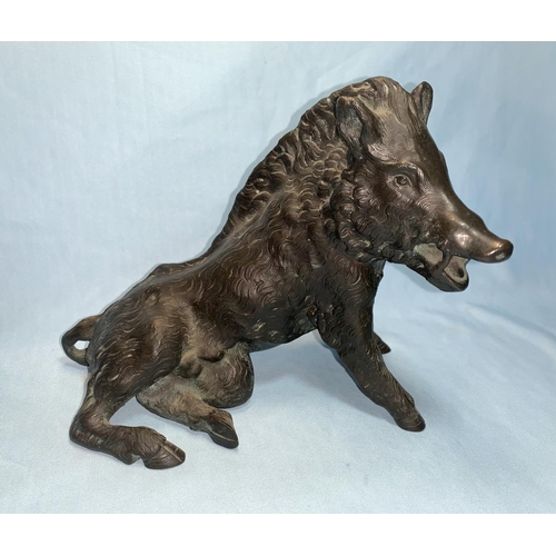 517a - A bronze sculpture of the Uffizi Boar, Il Porcellino, length 22 cm