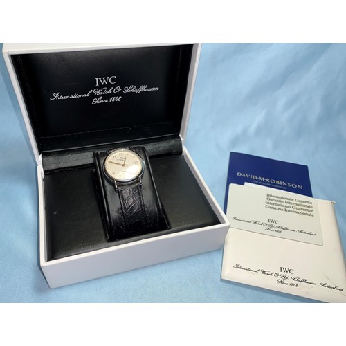 297 - A gents 1999 I.W.C. Portofino automatic wristwatch with date window and gilt applied numbers, case s... 
