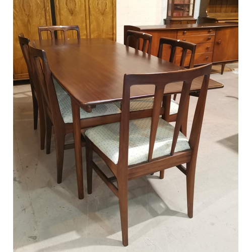 688 - A 1960's mahogany dining suite by A Younger, comprising rectangular table on tapering legs, set of 6... 