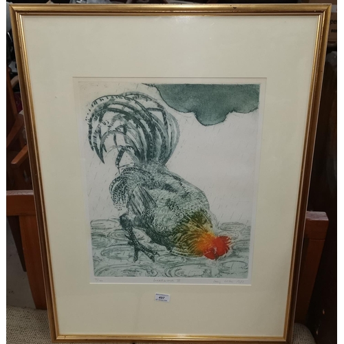 497 - Lucy Willis:  colour etching and aquatint, 'Weathercock III', limited to 100 copies, signed and date... 