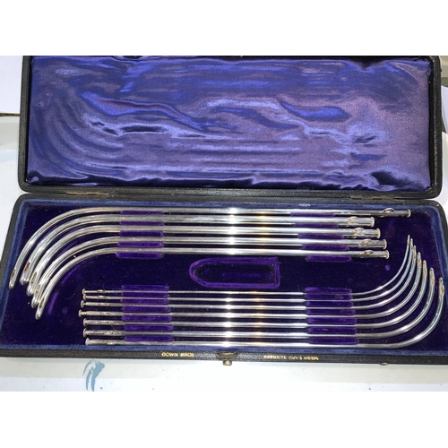 535 - A set of 12 graduated catheters by Down Bros (opp Guy's Hospital), fitted case