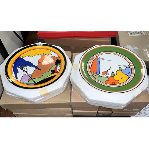 202 - A set of 8 Wedgwood limited edition plates, Clarice Cliff design, diameter 20 cm