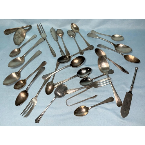 320 - A quantity of hallmarked silver spoons, etc., 12.5 ozt