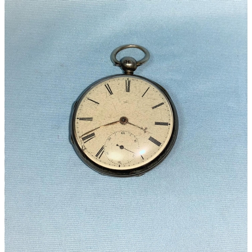 367 - A hallmarked silver open face pocket watch with second hand dial