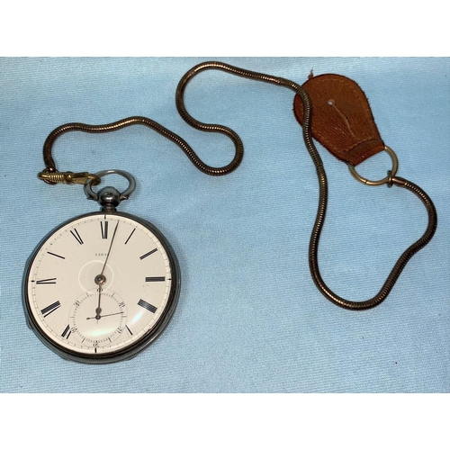 368 - A hallmarked silver open face pocket watch with seconds hand dial, numbered 35651