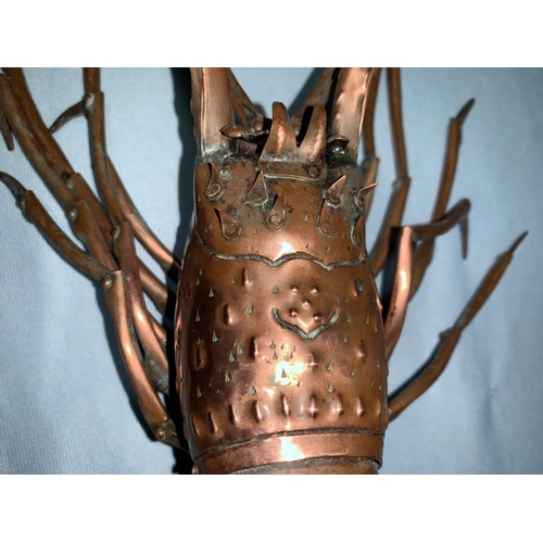 119 - A Japanese Meiji period copper model of a spiny lobster with fully articulated body, tail, legs, ant... 