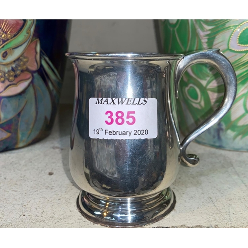 385 - A Georgian style silver christening mug of baluster shape, Daniel Buckney, partner and owner of E De... 