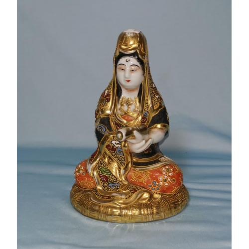 103b - A Japanese satsuma porcelain figure of a princess, 18 cm