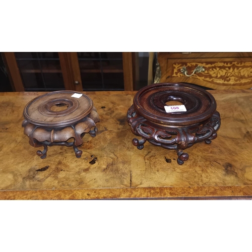108 - Two Chinese carved hardwood stands