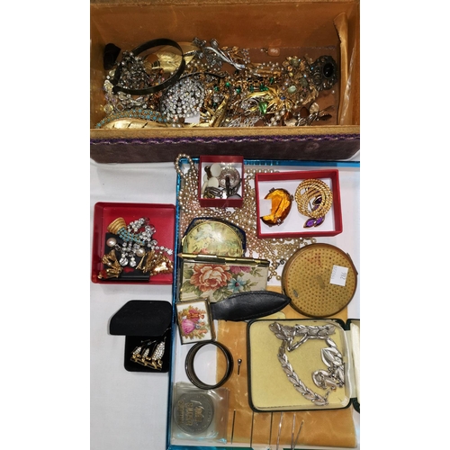 286 - A selection of costume jewellery; coins; a silver napkin ring; etc.
