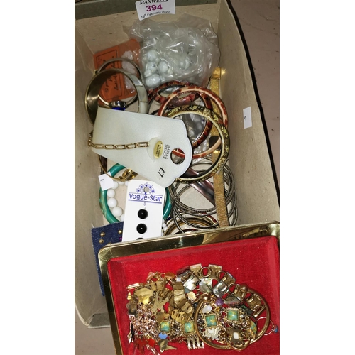 394 - A selection of watches; bangles and bracelets